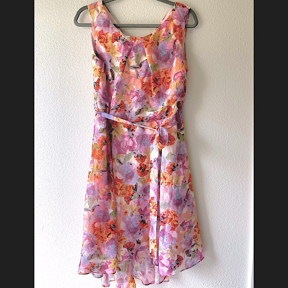 (2 for $29) Beautiful Miss Anne multicolored floral dress in size 8/10